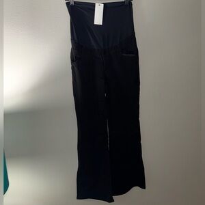NEW Maacie For Moms to Be Maternity Pants Black Flare Stretch